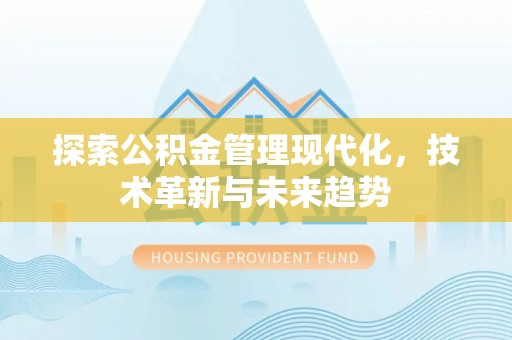 建华探索公积金管理现代化，技术革新与未来趋势