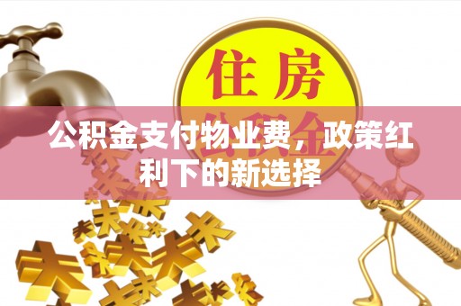 建华公积金支付物业费，政策红利下的新选择